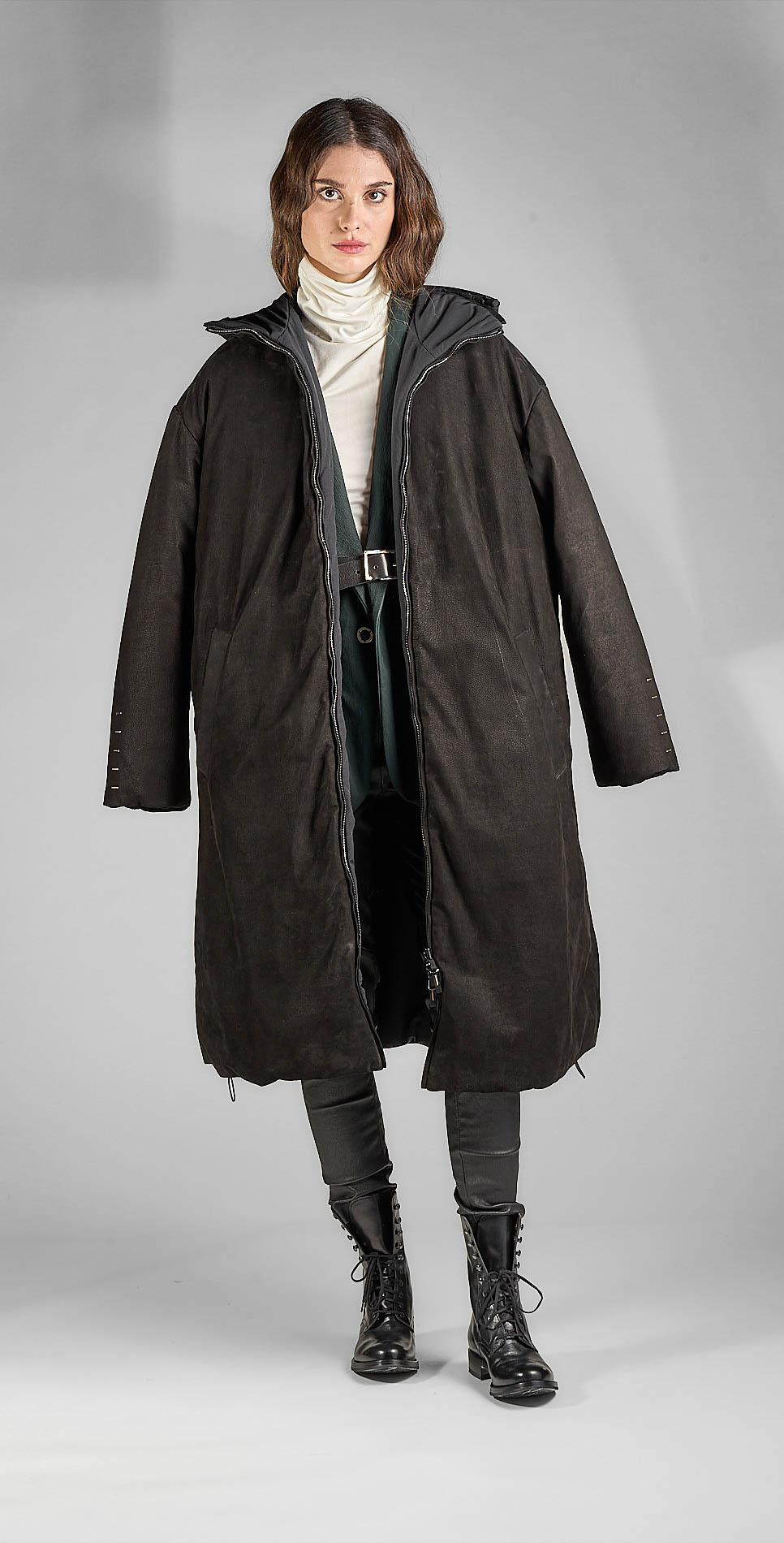 DANIELE BASTA LEATHER AND SILVER JACKET